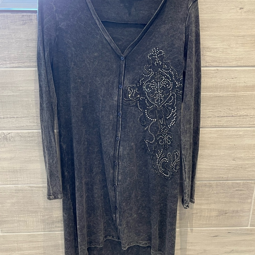 Closing closet make offer.  Beautiful grey washed cardigan